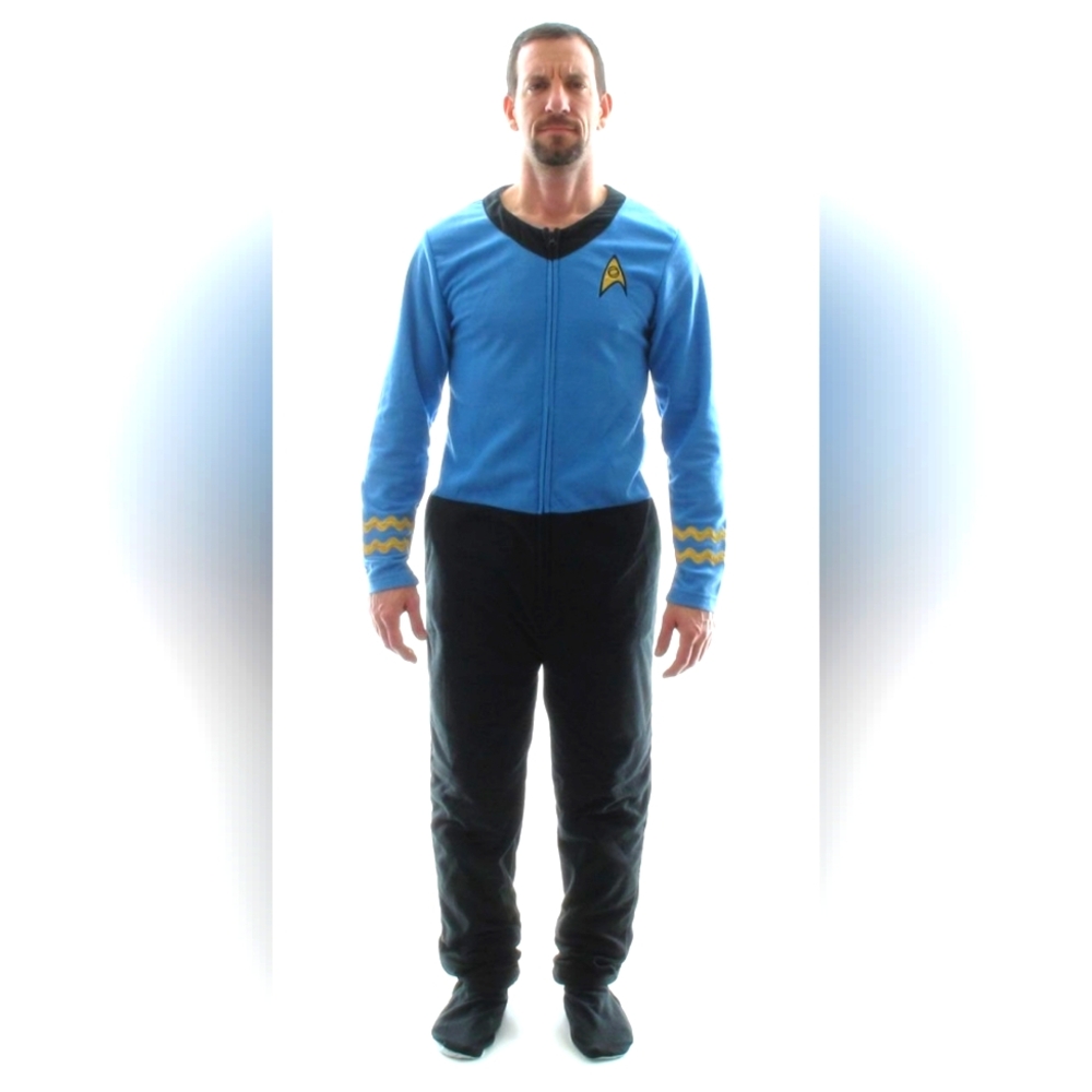 Blue Star Trek Onesie with Pockets and Detachable Feet Casual Costume